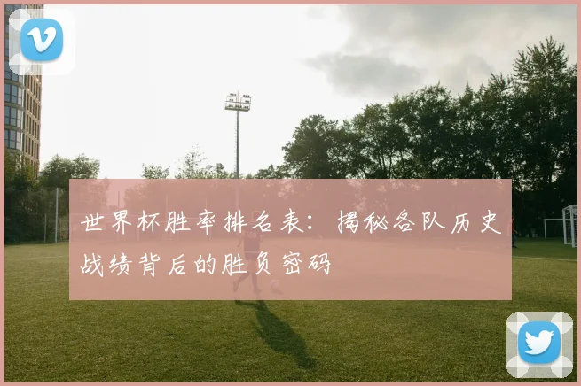 世界杯胜率排名表：揭秘各队历史战绩背后的胜负密码